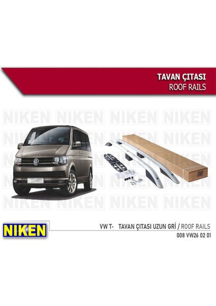 Vw Transporter T7 Max Uzun Şase Gri Renk Tavan Çıtası Orjinal Ürün Port Bagaj Roof modelleri