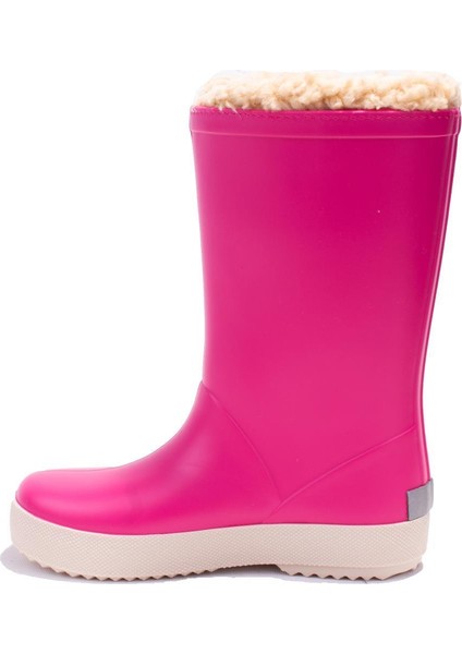 W10207 Splash Nautico Borreguito Fuşya Ortopedik Kürklü Kız Çocuk Yağmur Çizme modelleri