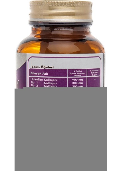 Hidrolize Kolajen Tip 1-2-3 2 x 50 Tablet Hyaluronik Asit C Vitamini Hydrolyzed Collagen