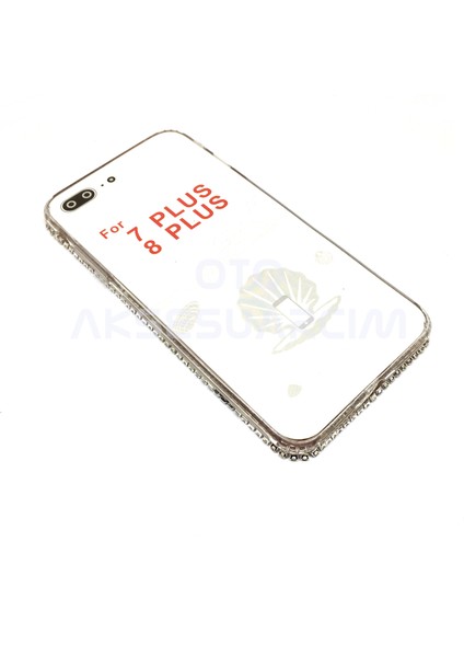 iPhone 7 Plus 8 Plus Kristal Taşlı Telefon Kılıfı Kırmızı fırsatları