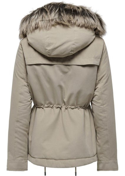 Açık Kahve Kadın Parka Kısa Model Dik Yaka Uzun Kol Günlük Kullanım fırsatları