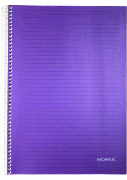 Mopak A4 120 Yaprak Çizgili Spiralli Plastik Kapak Defter