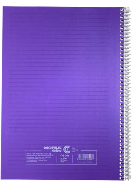 Mopak A4 120 Yaprak Çizgili Spiralli Plastik Kapak Defter fiyatları