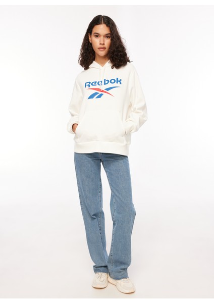 Beyaz Kadın Yuvarlak Yaka Sweatshirt IQ4430 fiyatları