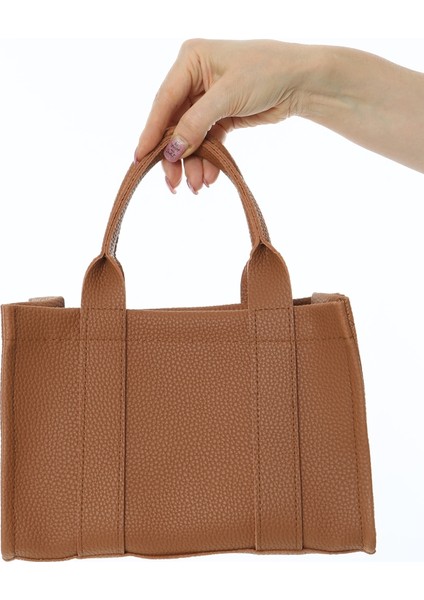 Kahverengi Deri Mini Tote Çanta modelleri