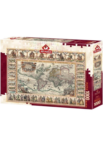 4584 Eski Dünya Haritası 1000 Parça Puzzle -Art Puzzle