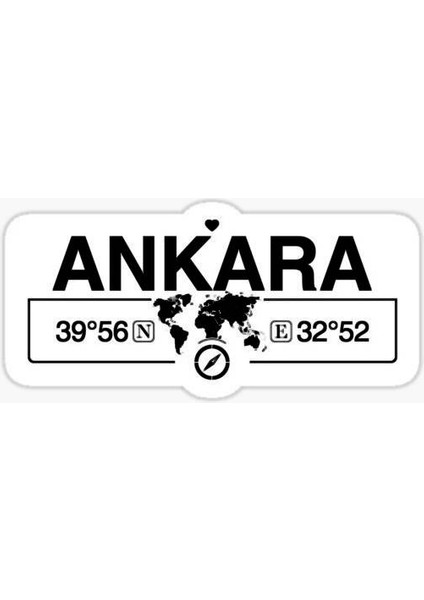 Ankara Gps Harita Sticker Oto Araba Yapıştırma 17CM Yazı 16