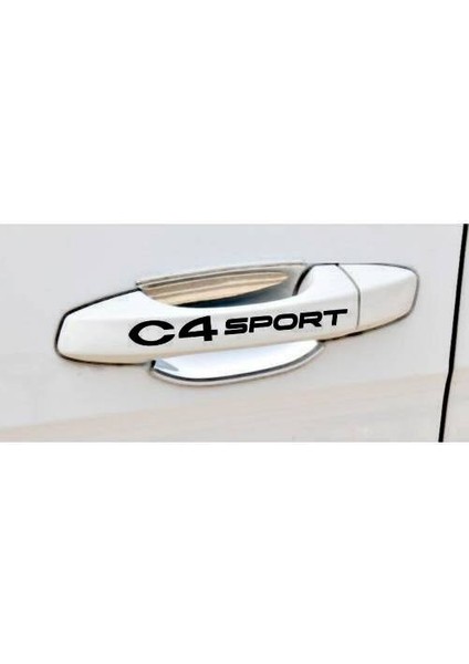C4 Sport Kapı Kolu ve Jant Sticker Seti 8 Adet Yazı 68
