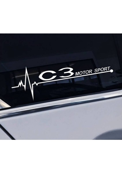 C3 Yan Cam Sticker Oto Kapı Çıkartma Tuning Oto 20 cm x 7 cm Yazı 66