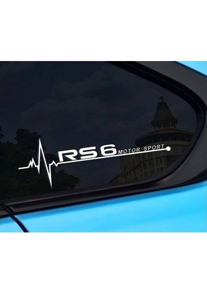 Rs6 Yan Cam Sticker Oto Kapı Çıkartma Tuning Oto 20 cm x 7 cm Yazı 36