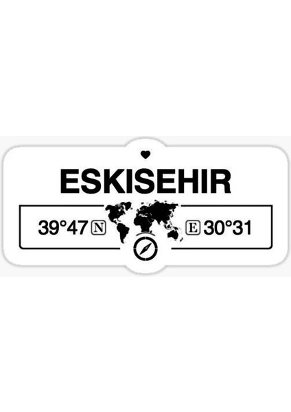 Eskişehir Gps Harita Sticker Oto Araba Yapıştırma 17CM Yazı 108