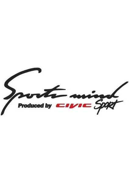 Civic Sports Mind Oto Sticker 30 CMX11 cm Siyah Yazı 189