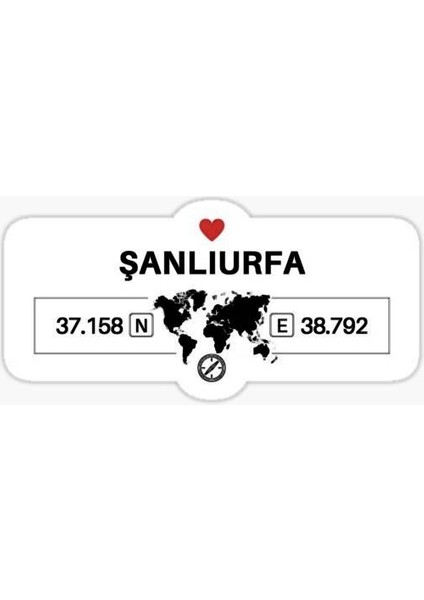 Şanlıurfa Gps Harita Sticker Oto Araba Yapıştırma 17CM Yazı 488
