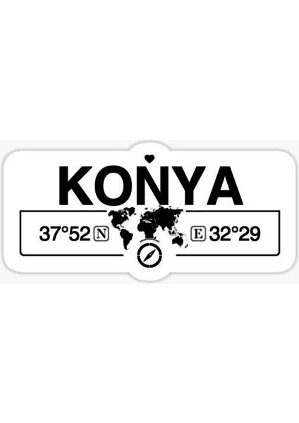 Konya Gps Harita Sticker Oto Araba Yapıştırma 17CM Yazı 261