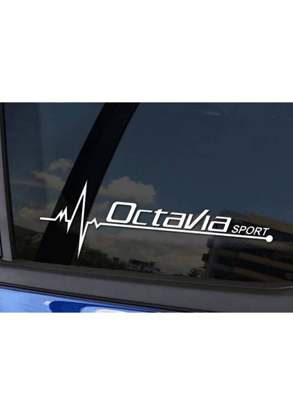 Octavia Yan Cam Sticker Oto Kapı Çıkartma Tuning Oto 20 cm x 7 cm Yazı 445