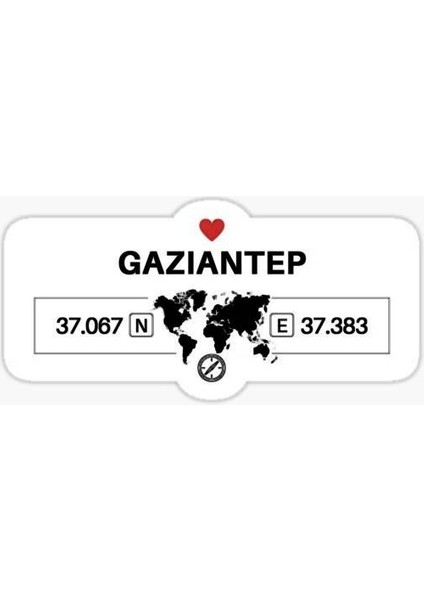 Gaziantep 2 Gps Harita Sticker Oto Araba Yapıştırma 17CM Yazı 179
