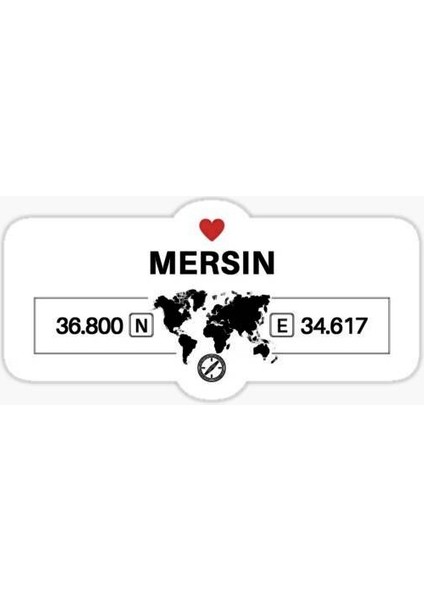 Mersin 2 Gps Harita Sticker Oto Araba Yapıştırma 17CM Yazı 282