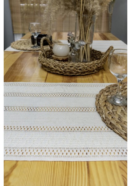 Ham Dantel Örme 2 Li Runner Masa Örtüsü 35 x 80