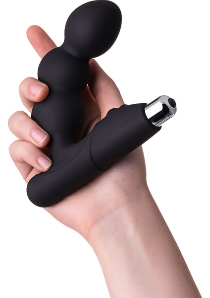 Ada Marketing Siyah Özel Tasarım Titreşimli Anal Plug Erkeklere Özel Anal Oyuncak ve Anal Dildo