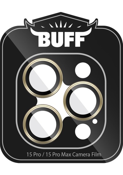 Buff iPhone 15 Pro Max / 15 Pro Kamera Metal Lens Koruyucu Gold fiyatları