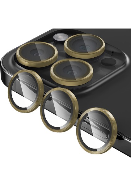 Buff iPhone 15 Pro Max / 15 Pro Kamera Metal Lens Koruyucu Gold modelleri