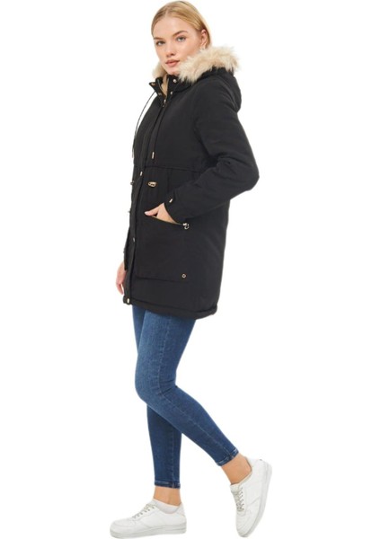 Kadın Büyük Beden Spor Kapüşonlu Mont M5565 BGL-ST03224 fiyatları