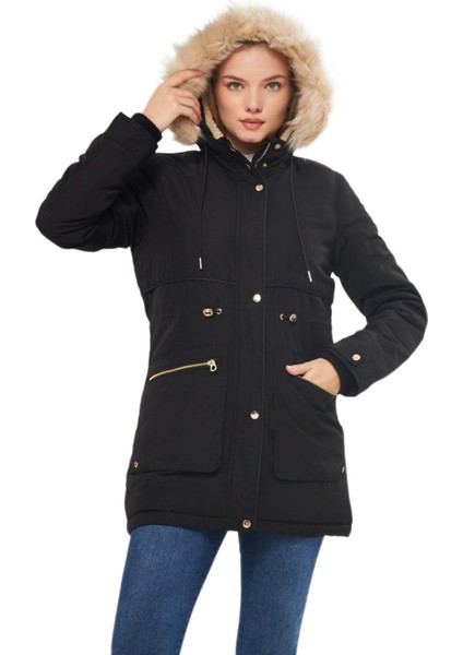 Kadın Büyük Beden Spor Kapüşonlu Mont M5565 BGL-ST03224 fırsatları