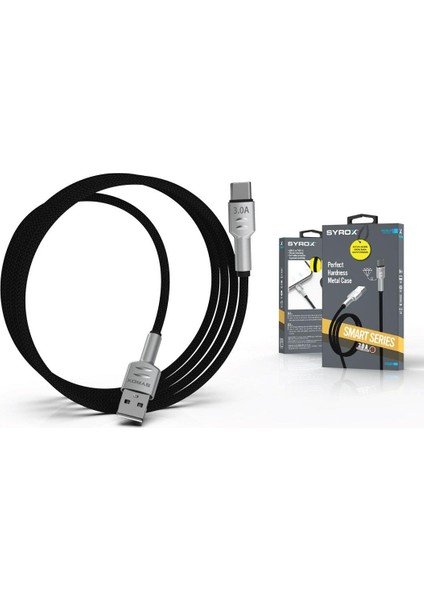 C133AT 3.0A Hasir Metal Başlikli Type-C Hızlı Şarj & Data Kablosu modelleri