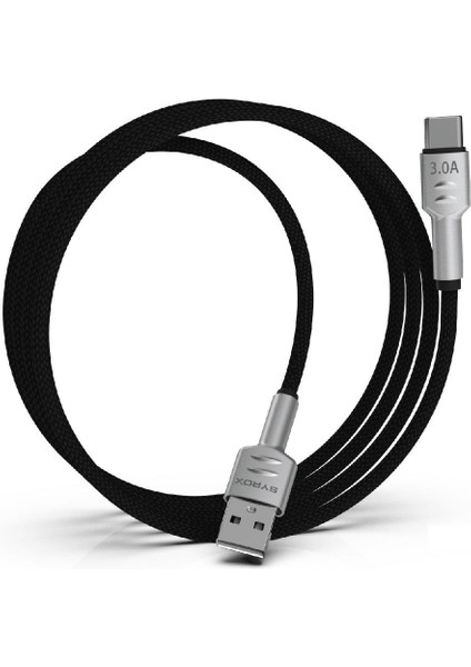 3.0A Hasir Metal Başlikli Type-C Hızlı Şarj & Data Kablosu