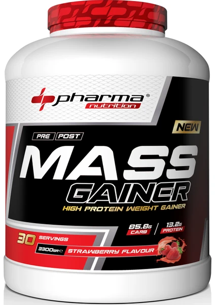 Karbonhidrat Tozu Mass Gainer 3300 Gram Çilek Aromalı Hacim Kütle Kas Gainermass