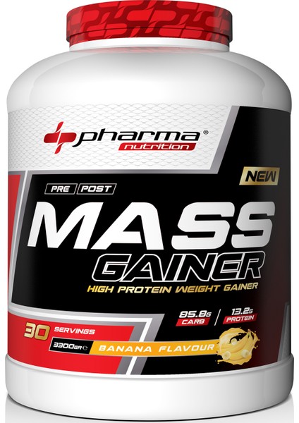 Karbonhidrat Tozu Mass Gainer 3300 Gram Muz Aromalı Hacim Kütle Kas Gainermass