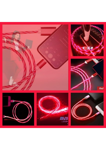 A6 Çoklu Şarj Adaptörü 4 Port + J21 Micro USB Magnetic Akan LED Işıklı Şarj Kablosu -1mt fırsatları