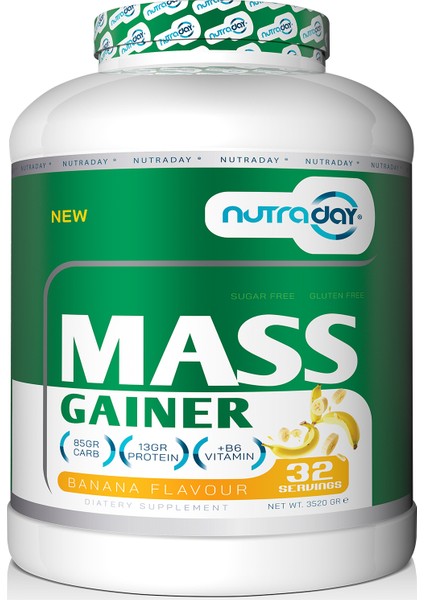 Karbonhidrat Tozu Mass Gainer 3520 Gram Muz Aromalı Hacim Kütle Kas Gainermass