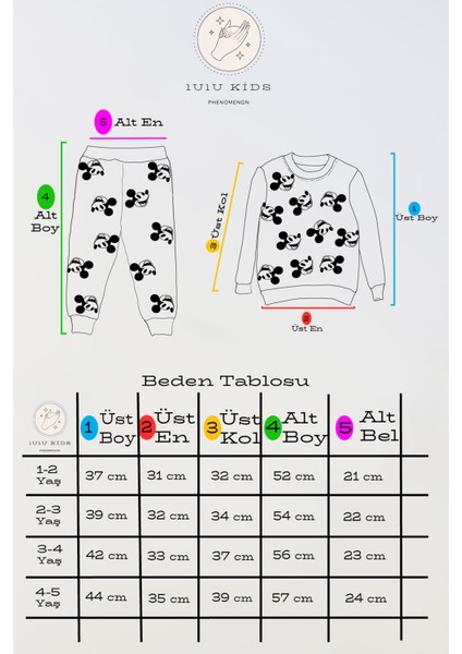 Disney Mickey Mouse Desenli Kışlık Eşofman Takımı "pisa" Modeli