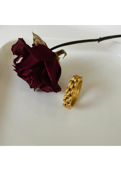 Rolex Model Paslanmaz Çelik Altın Yüzük modelleri