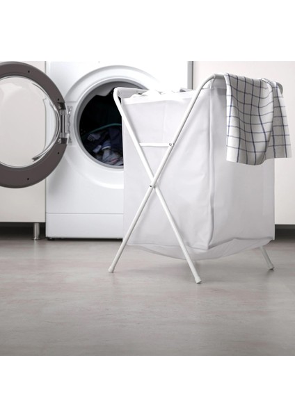 50 Litre Beyaz,Katlanır, Çamaşır Sepeti Meridyendukkan Açılır Kapanır Pratik Kirli Sepeti 50 Lt U42X G43X Y60 Cm fırsatları