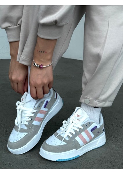 Kadın Mor Çizgili Ortopedik Tabanlı Günlük Spor Ayakkabı modelleri