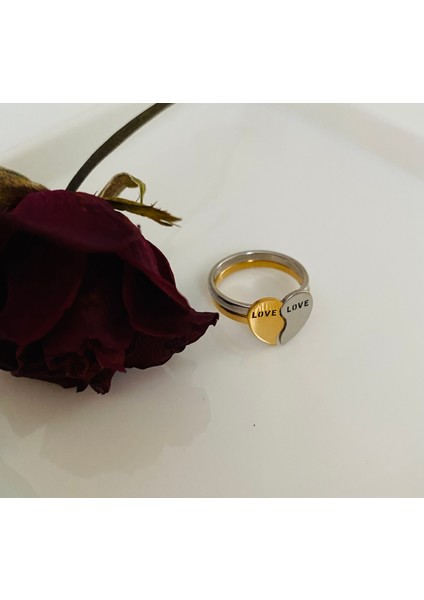 Paslanmaz Çelik 2 'li Love Yüzük Seti modelleri