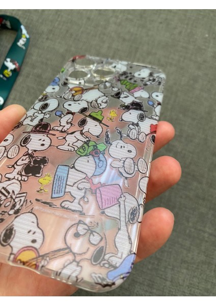 Iphone 14 Pro Snoopy Tasarım Telefon Boyun Askılı Set Özel Tasarım Kılıf