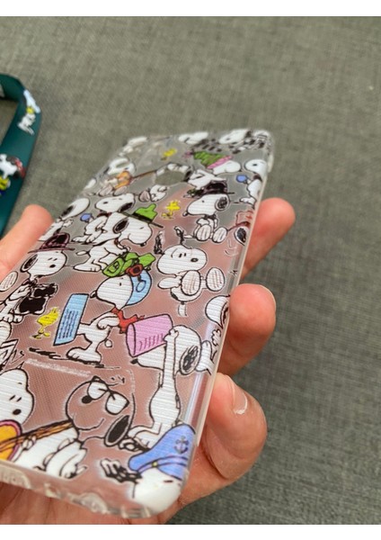 Xiaomi Redmi Note 8 Snoopy Tasarım Telefon Boyun Askılı Set Özel Tasarım Kılıf