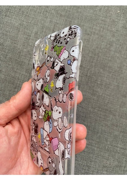 Iphone 11 Snoopy Tasarım Telefon Boyun Askılı Set Özel Tasarım Kılıf