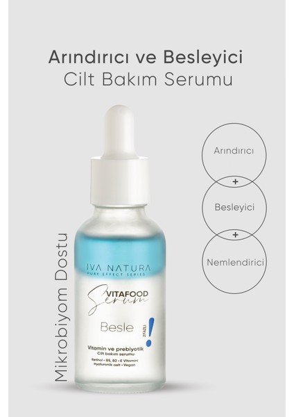 Arındırıcı ve Besleyici Cilt Bakım Serumu Prebiyotik Vitamin ve Hyaluronik Asit Içerikli 30 ml