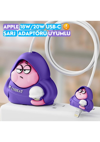 Hoodie Patrick Yıldız Şarj Başlığı Ve Kablo Koruyucu Seti, Iphone 18W-20W Şarj Adaptörü Uyumlu Set