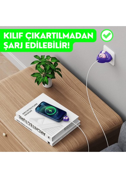 Hoodie Patrick Yıldız Şarj Başlığı Ve Kablo Koruyucu Seti, Iphone 18W-20W Şarj Adaptörü Uyumlu Set