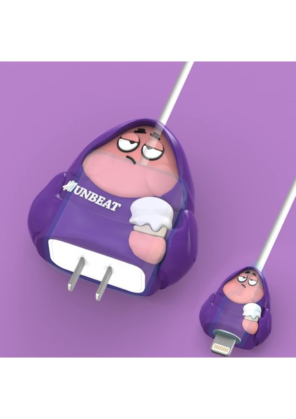 Hoodie Patrick Yıldız Şarj Başlığı Ve Kablo Koruyucu Seti, Iphone 18W-20W Şarj Adaptörü Uyumlu Set