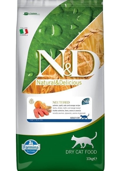 Nd Düşük Tahıllı Somonlu Kısırlaştırılmış Kedi Maması 10 kg
