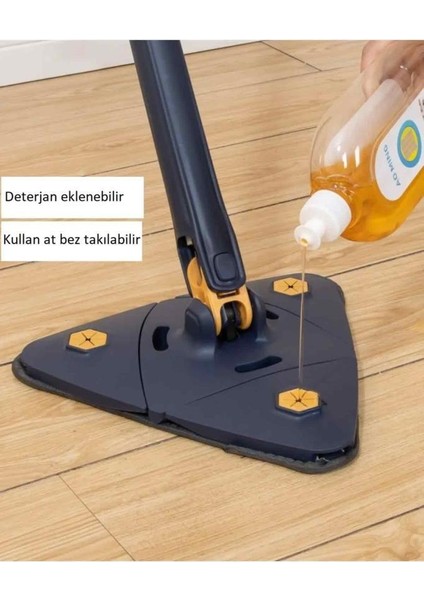 Kendinden Sıkmalı Üçgen Mop Cam Duvar Yer Silebilen Yedek Mikrofiber Bezli Paspas