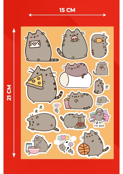Sevimli Tatlı Kedi Sticker Seti Ajanda Laptop Telefon Sticker Seti 16 Adet fırsatları