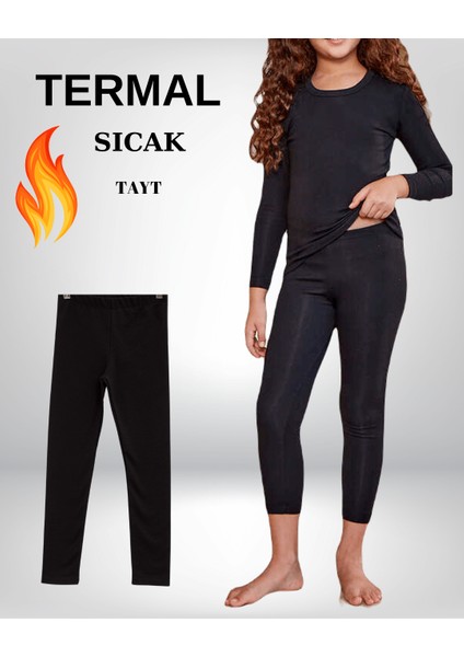 Unisex Pamuklıu Likralı Basic Termal Kız Çocuk Tayt Çocuk Kışlık Tayt modelleri