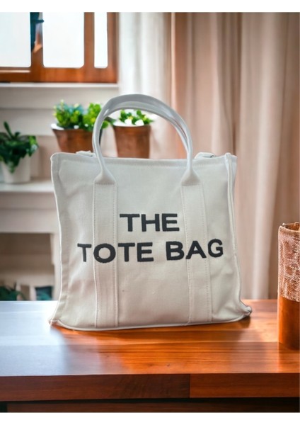 Beyaz Kanvas The Tote Bag Trend Çanta